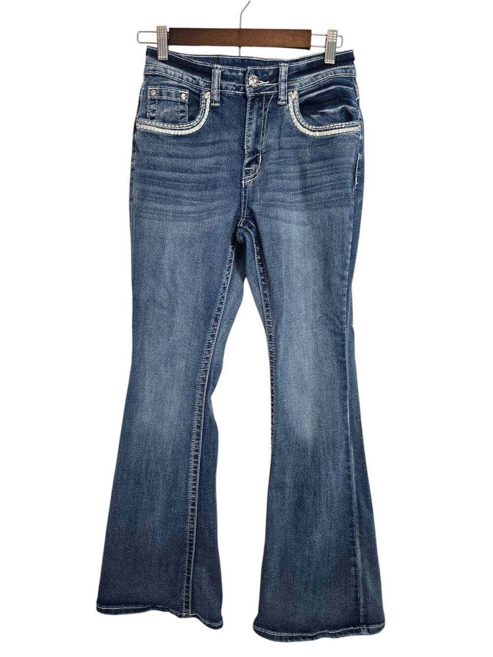 Westfield Eagle Embellished Pocket Flared Jeans – Size 7